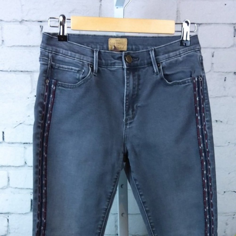 "Driftwood" 'Jackie' Women's Blue Side-Stripe Skinny Jeans